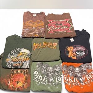 Lot of 8 Graphic T-Shirts Collection XL